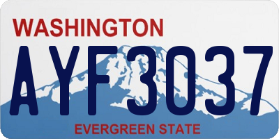 WA license plate AYF3037