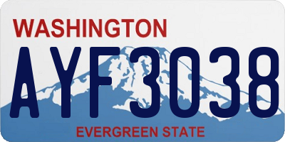 WA license plate AYF3038