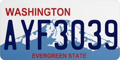 WA license plate AYF3039