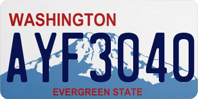 WA license plate AYF3040
