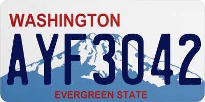 WA license plate AYF3042
