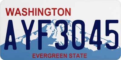 WA license plate AYF3045