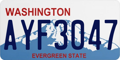 WA license plate AYF3047