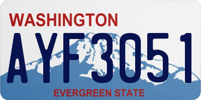 WA license plate AYF3051
