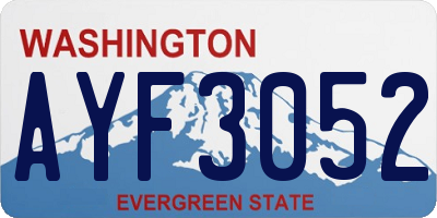 WA license plate AYF3052