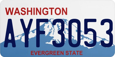 WA license plate AYF3053