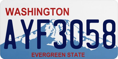 WA license plate AYF3058