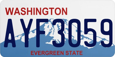 WA license plate AYF3059