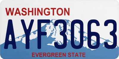 WA license plate AYF3063