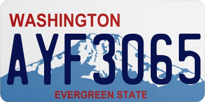 WA license plate AYF3065