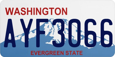 WA license plate AYF3066