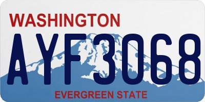 WA license plate AYF3068