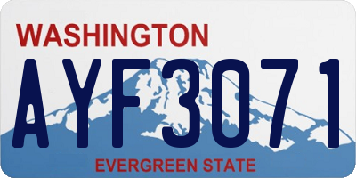 WA license plate AYF3071