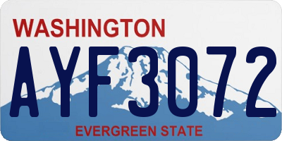 WA license plate AYF3072