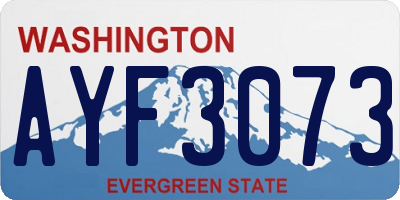 WA license plate AYF3073