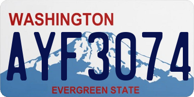WA license plate AYF3074