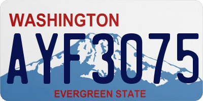 WA license plate AYF3075