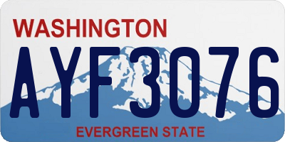 WA license plate AYF3076