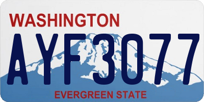 WA license plate AYF3077