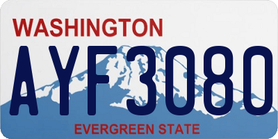 WA license plate AYF3080