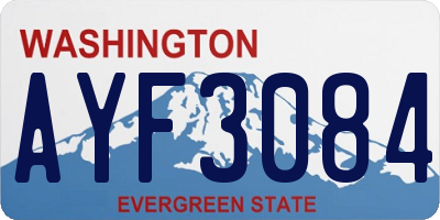 WA license plate AYF3084