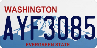 WA license plate AYF3085