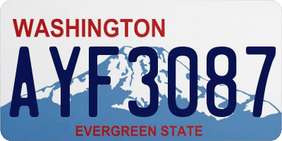 WA license plate AYF3087
