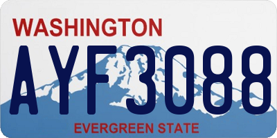 WA license plate AYF3088