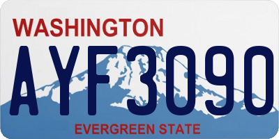 WA license plate AYF3090