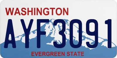 WA license plate AYF3091