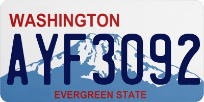 WA license plate AYF3092
