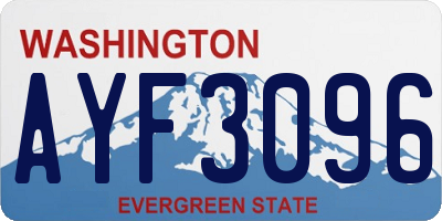 WA license plate AYF3096