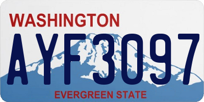 WA license plate AYF3097