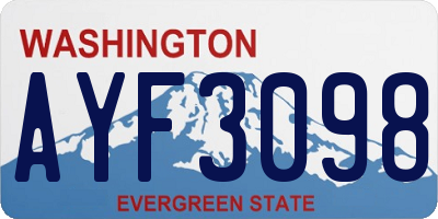 WA license plate AYF3098