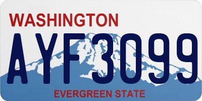 WA license plate AYF3099