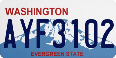 WA license plate AYF3102