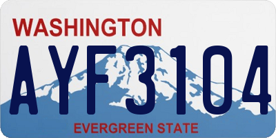 WA license plate AYF3104