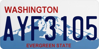 WA license plate AYF3105