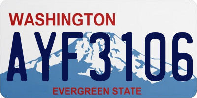 WA license plate AYF3106