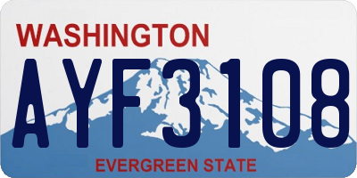 WA license plate AYF3108