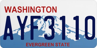 WA license plate AYF3110