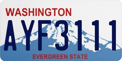 WA license plate AYF3111