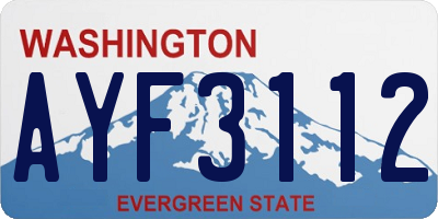 WA license plate AYF3112
