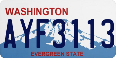 WA license plate AYF3113
