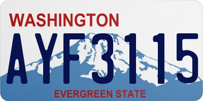 WA license plate AYF3115