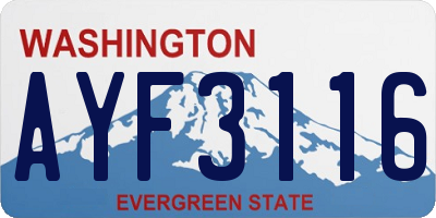 WA license plate AYF3116