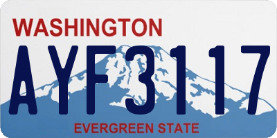 WA license plate AYF3117