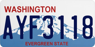 WA license plate AYF3118