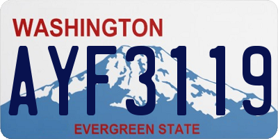 WA license plate AYF3119