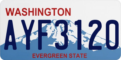 WA license plate AYF3120